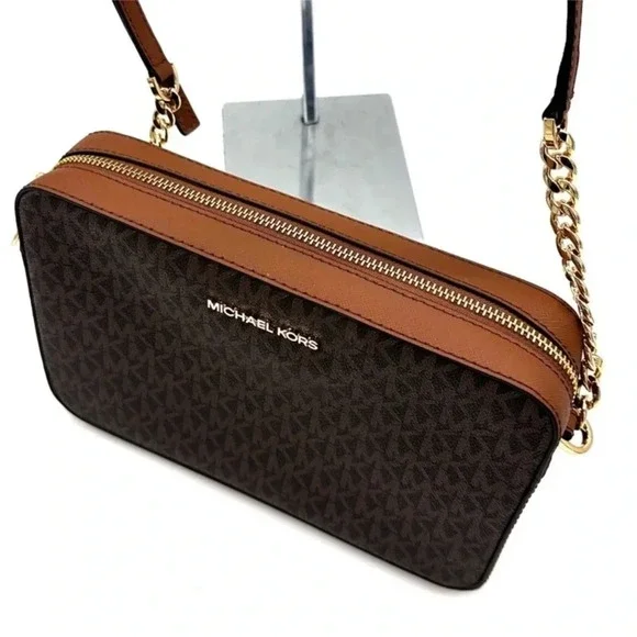 Michael Kors Large EW Crossbody Bag & JST LG Flat MF Phone Case Wallet Brown